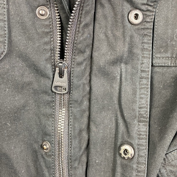 Levi’s trucker jacket Sherpa lining and attached hoodie true black size S - Picture 10 of 14